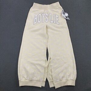Boys Lie Sweatpants size Medium Wide Leg Embroidered Logo Creamsicle NWT